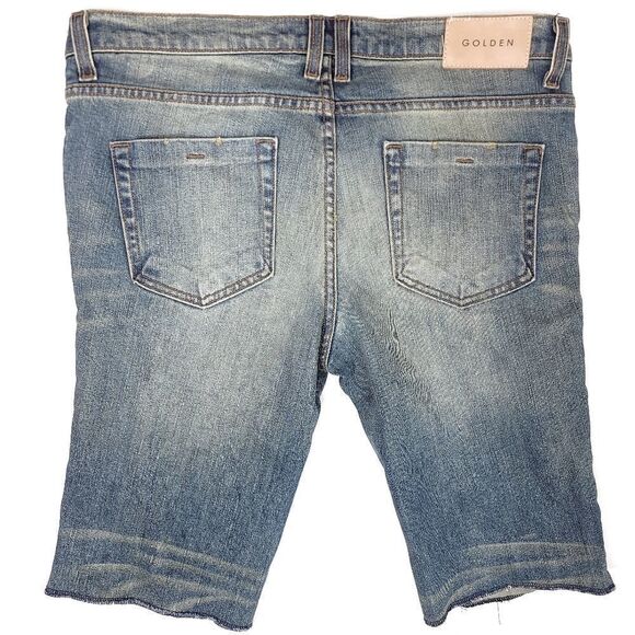 Golden Brand Stacked Cut Off Jean Shorts Mens 30x12 USA Made Blue Stretch - Picture 6 of 7